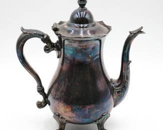 Ornate Silverplated Footed Coffee Pot