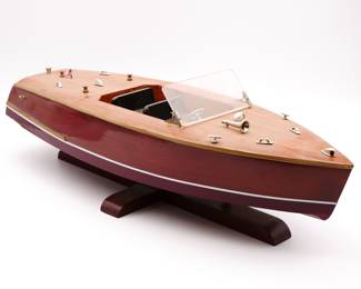 Large Wooden Speed Boat Model
