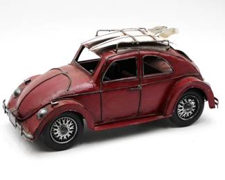Tin Volkswagen Beetle w/Surfboards