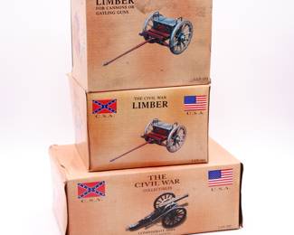 The Civil War Collectibles Confederate Army Replica Cannon & 2 Limber