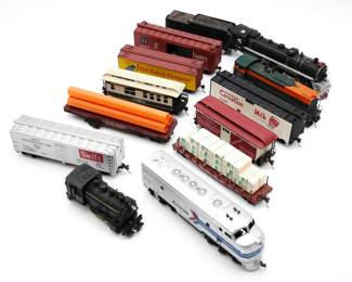 Lot of 13 HO Scale Trains and Train Cars