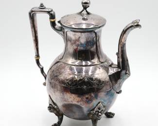Reed & Barton Silverplated Etched Footed Coffee Pot