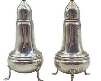 Lot 142  
1940s Empire Weight Sterling Silver Salt and Pepper Shakers No. 249