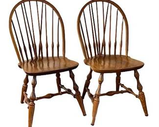 Lot 076  
Nichols & Stone Windsor Style Side Chairs Two (2)