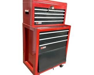 Lot 400-206  
Red Craftsman Stackable Tool Boxes with Assorted Tools Lot
