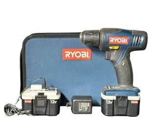 Lot 300-217   
Ryobi 12V Cordless Drill with Case, Charger, and Second Battery