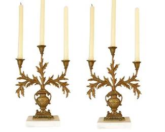 Lot 018  
Hollywood Regency Style Gilt Bronze Candlesticks