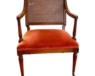 Lot 010  
Antique Caned Back Armchair
