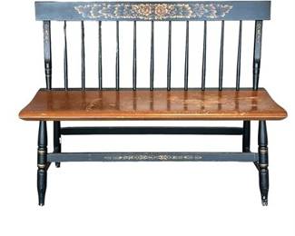 Lot 304  
Vintage Hitchcock Early American Style Wooden Bench