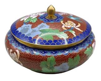 Lot 026-112  
Chinese Cloisonne Covered Enamel Bowl
