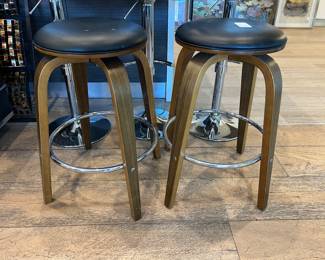 36. Pair of wood barstools counter height