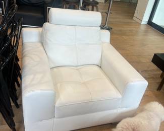 2. Near new white leather sectional. One of 6pcs. 