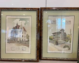 26. Pair of 19 century architectural renderings