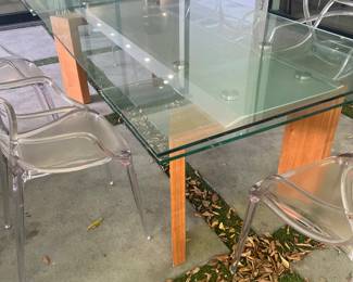 8. View of wood extension dining table