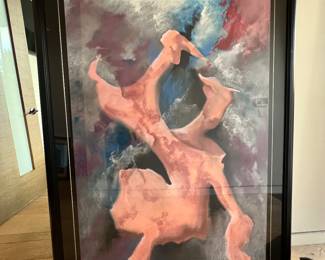 16. Signed Vince Larson acrylic painting original can be hung horizontally