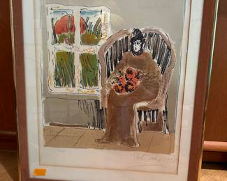 Peter Max 251/300 signed Peter Max 1978 Titled Lady in Brown Lithograph . Certified thru Merrill Chase 