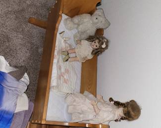 Dolls and doll bed