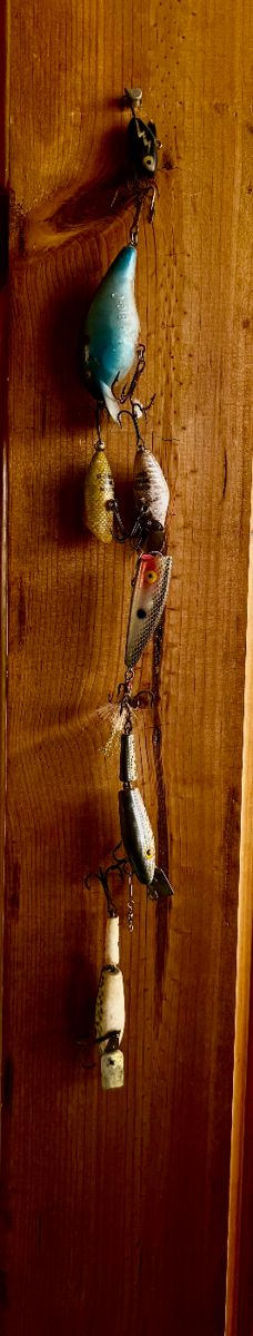 Vintage fishing lure wall hanging 