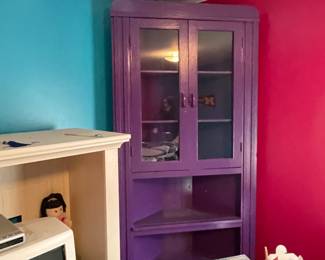 . . . purple corner cabinet -- first time for everything!