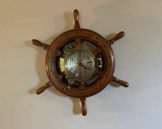 . . . great ship's wheel clock