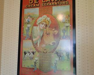 Advertising poster for De Laval Cream Seperators.  Because it's not like the udder has one of cream, one for half and half and one for milk.