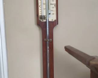 British mahogany stick barometer signed Robinson Rugby, 19th century