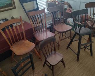 Huge group of Windsor chairs 