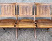 Antique Heywood Brothers & Wakefield Folidng Slat Bench Stadium Seats

