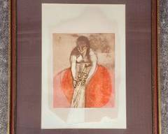 Yvonne Burk Pencil Signed Framed Litho Weaver 12/50
