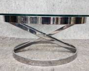 MCM Mid Century Modern Chrome and Glass Cocktail Coffee Table
