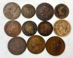 France, Great Britain, Spain, & Argentina 17th-19th Century Antique Coins
