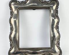 Fine Sterling Silver Overlay Fancy Velvet Large Picture Frame

