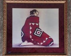 Print Gilt Framed RC Gorman Santa Fe Woman AP
