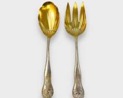 Fine Caldwell & Co Sterling Silver Serving Fork & serving Spoon 124 Grams Monogrammed
