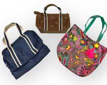 Textile Bag Lot! L.L. BEAN, CHARMING CHARLIE/RSVP, BATH & BODY WORKS
