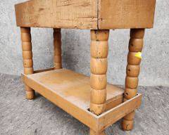 Antique Primitive Hand Made Plant Stand original Salmon Colored Paint
