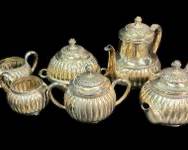 Vintage Silver Plate Tea Set Pitcher, Sugar, Creamer

