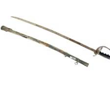 Vintage WW2 Era US Army Regulation Steel Officers Sword With Steel Sheath
