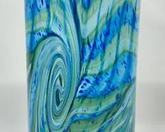 Vintage Maltese Gozo Glass Handblown Art Glass Flat Vase
