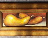 Alexander Signed Abstract Fruit Pear Painting on Board Gilt Framed
