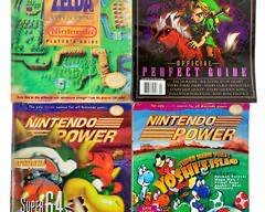 MARIO AND ZELDA VINTAGE GAMER MAGS - Vintage 1992 The Legend Of Zelda A Link To The Past Nintendo Players Guide, 2000 The Legend Of Zelda Majoras Mask Official Perfect Guide, 1995 Nintendo Power Super Mario World 2 and 1996 Nintendo Power Super Mario 64
