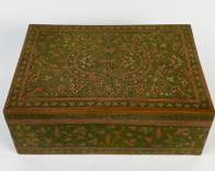 Vintage Champleve Solid Brass Enamel Hinged Lid Keepsake Box
