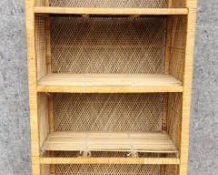 Vintage Arched top Rattan Bookcase
