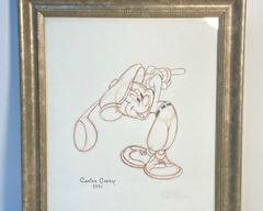 Disney World Mickey 1941 Short Canine Caddy Framed Art Print - Possible Resort Park Prop
