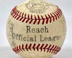 Antique Early 20th Century Reach Official League Team Autographed Baseball
