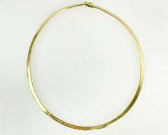 Fine 14K Yellow Gold Omega 16 Inch 4mm Collar Necklace
