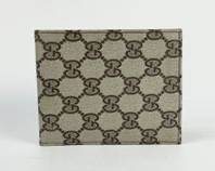 Fine Gucci Italy GG Monogram Canvas Leather Wallet
