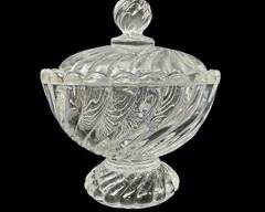 Fine BACCARAT FRANCE Swirled Crystal Candy Dish
