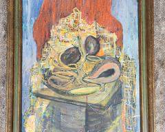 Vintage Abstract Oil Painting on Board Framed
