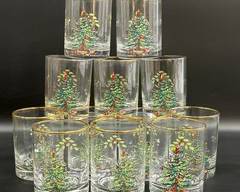 SPODE CHRISTMAS TREE GLASS LOW BALL TUMBLRS

